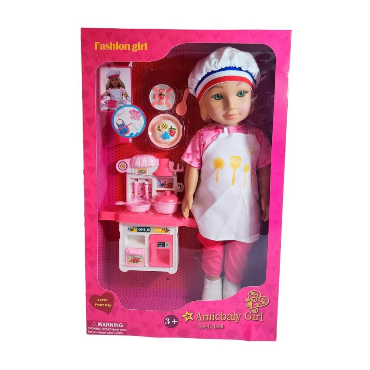 Poupée Chef avec Cuisine et Accessoires – Jouet pour Filles