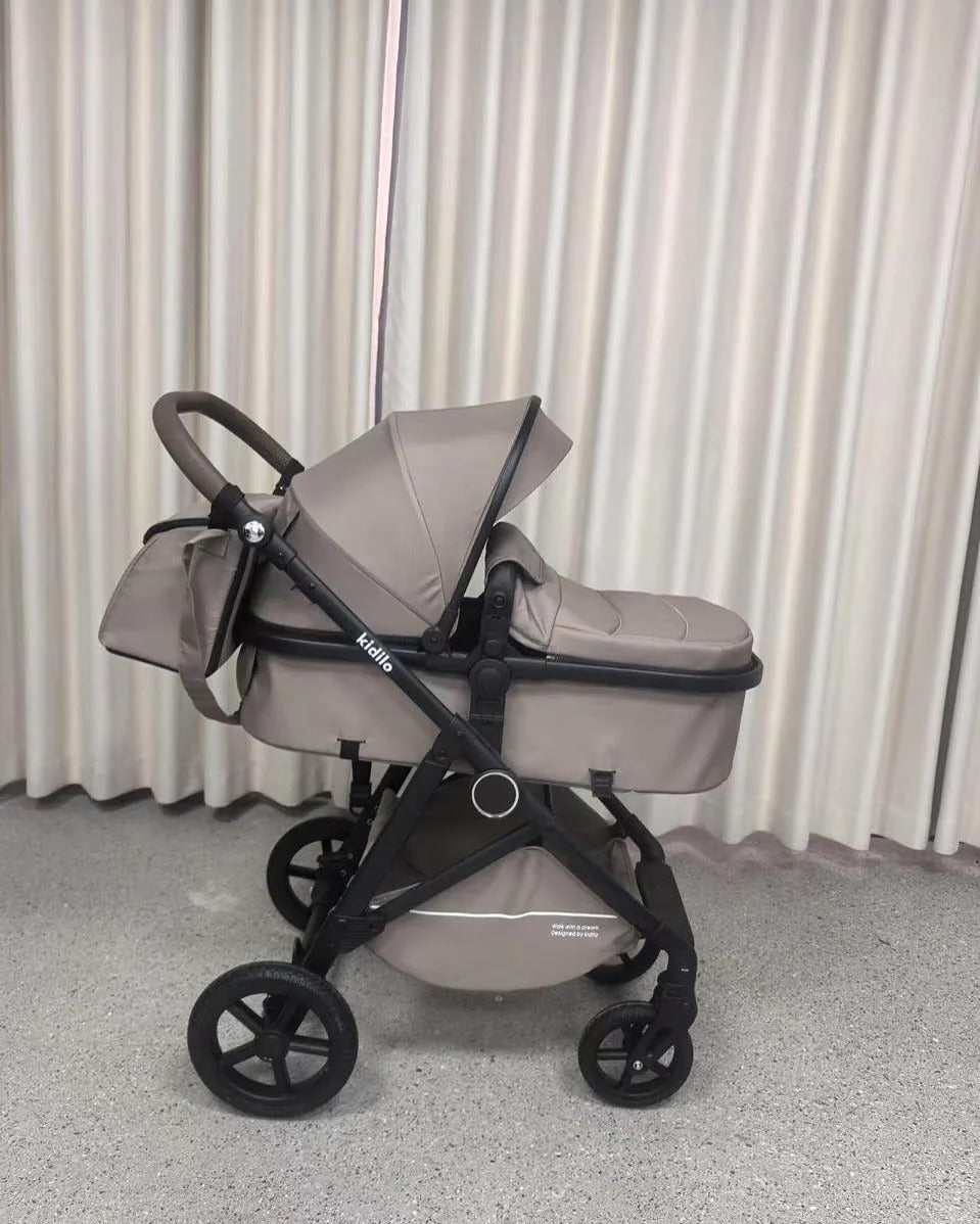 Poussette Combinée 2 en 1 avec Nacelle et Accessoires