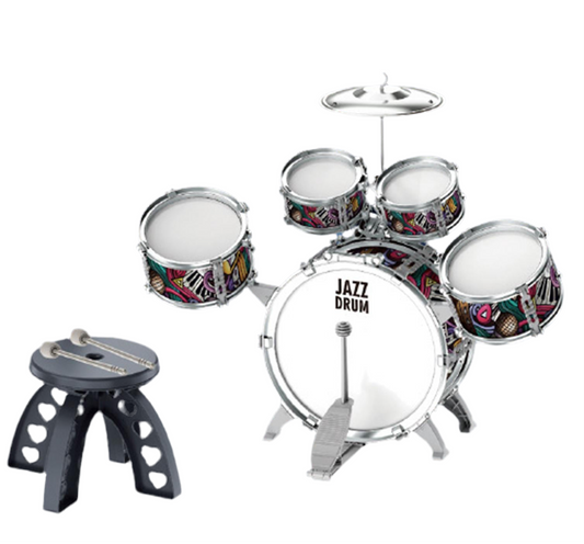 Ensemble de Batterie avec Tabouret pour Enfants