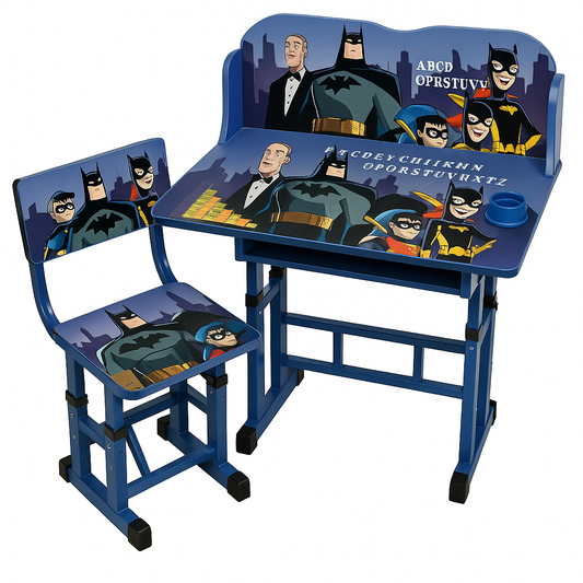 Bureau et Chaise en bois pour Garçons - Thèmes : Batman - Avengers - Cars - Stitch