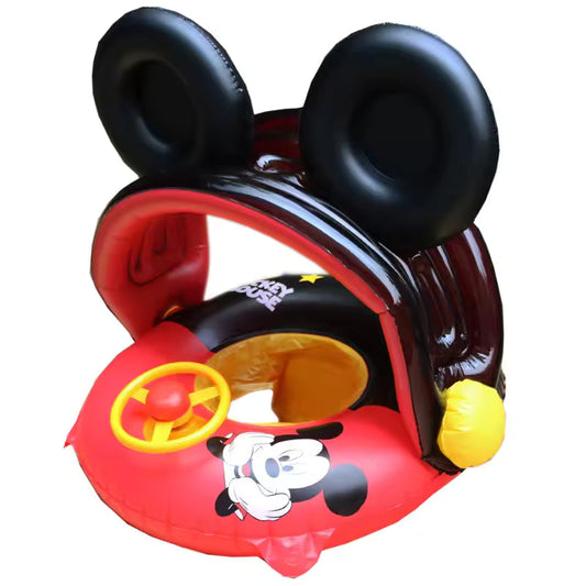 Bouée gonflable Mickey Mouse avec pare-soleil détachable