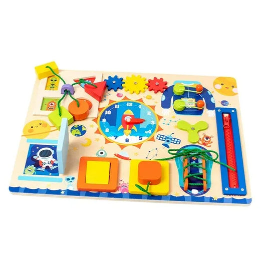 Tableau d’activités Montessori en bois
