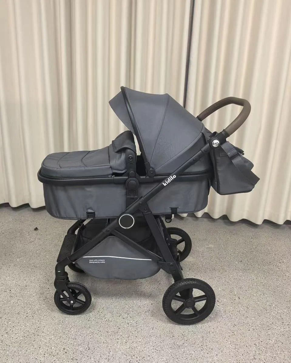 Poussette Combinée 2 en 1 avec Nacelle et Accessoires