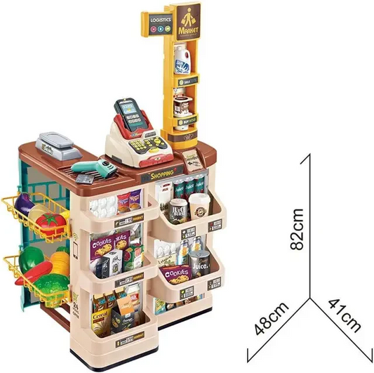 Supermarché Jouet avec Caisse et Chariot – 48 Pièces