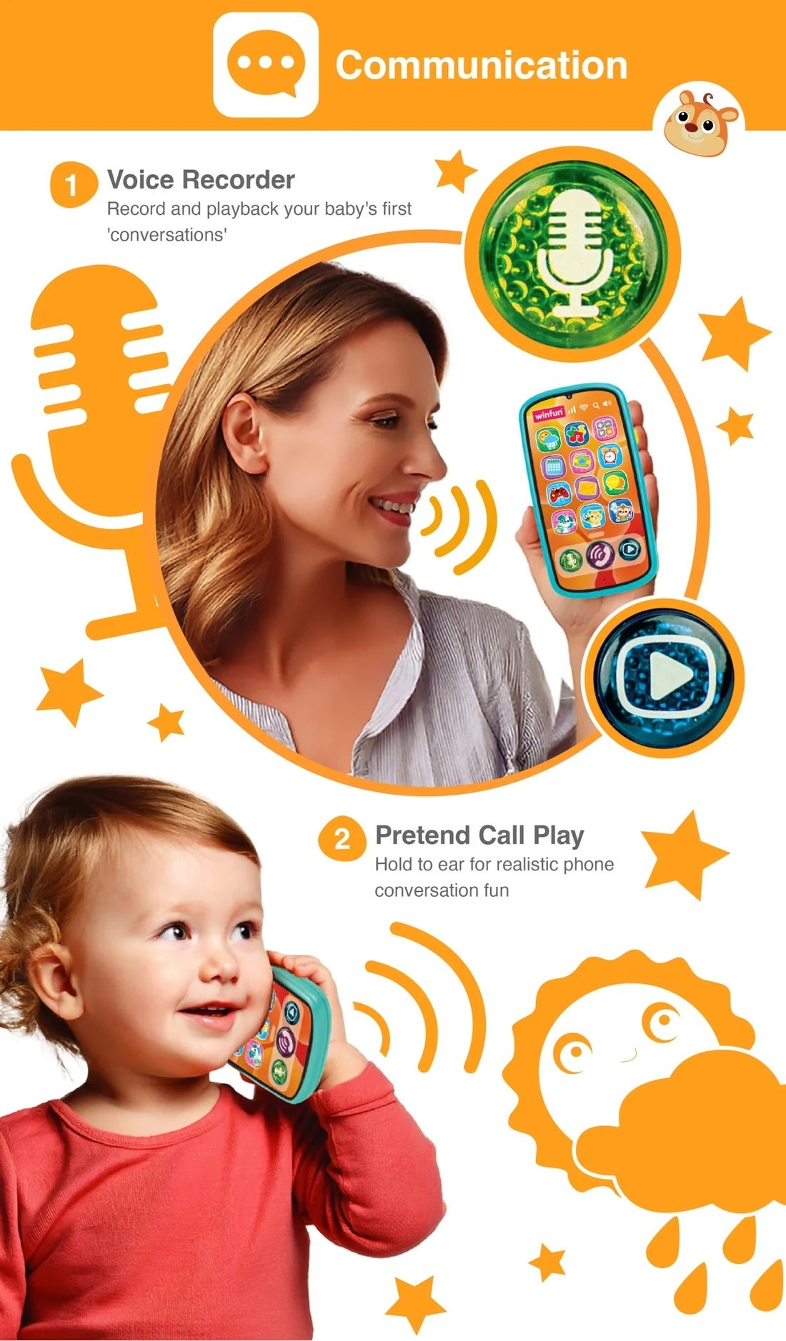 Téléphone d'activité lumineux WinFun avec sons – 6M+